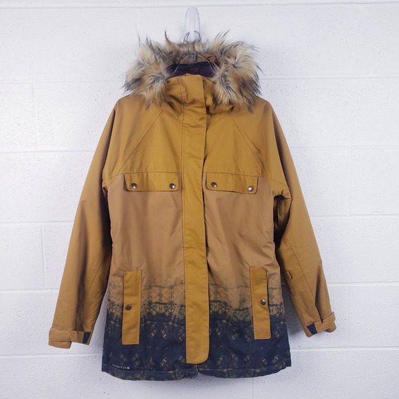 686 Mens Authentic Rumor Snowboard Jacket Mustard Yellow Tie Dye 10k Waterproof